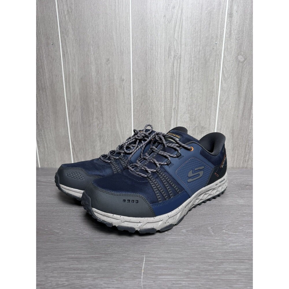Skechers Slip-ins Trail M Men's All-Terrain Athletic Shoes Navy Gray US 14 Wide